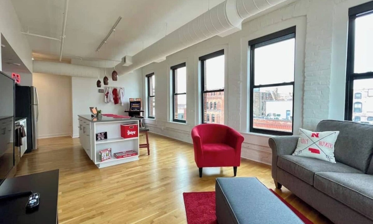 Old Market Apartment | A historic Husker themed, 1,300 square foot loft in the heart of the Old Market