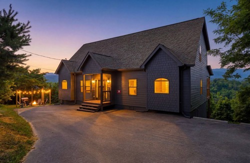 Chalet Village North Cabin | Viewtopia - Luxury Smoky Mountain Cabin in Gatlinburg | Views, Hot Tub, Firepit & Game Loft