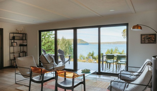 Mid Century Modern Lake House with Private Beach in Ellison Bay