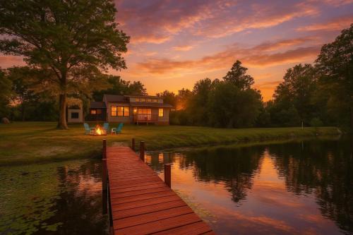 Nature Escape Pond Dock Fire Pit Trails in Winchester