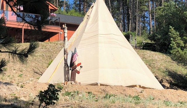 Rustic Ruby Retreat Tipi Campsite at Jump Off Joe Lake in Valley