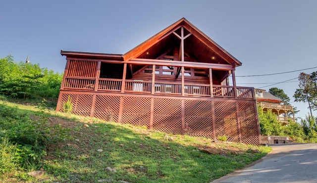The Buckhorn Cabin is a deer-themed 2 bedroom, 2.5 bath luxury cabin retreat in Gatlinburg