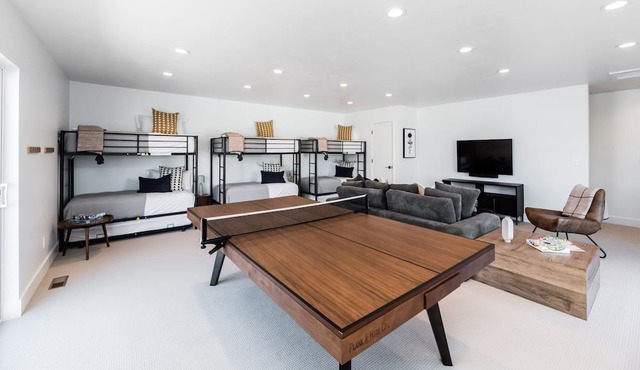 Luxury Home w/Indoor Pool & Slide, Sports Court, Sleeps 40 in Garden City