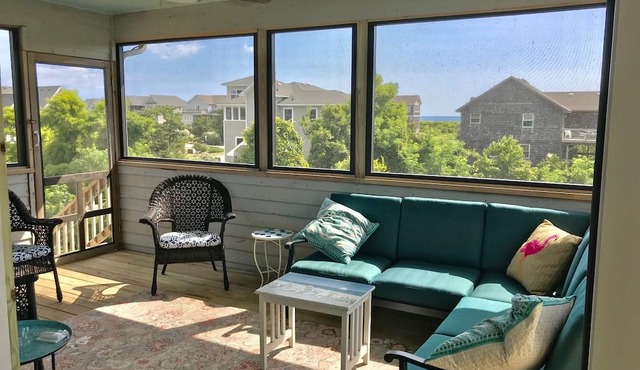 Steps to beach/Ocean view/bright & modern in Duck/pool & tennis in Sanderling in Duck